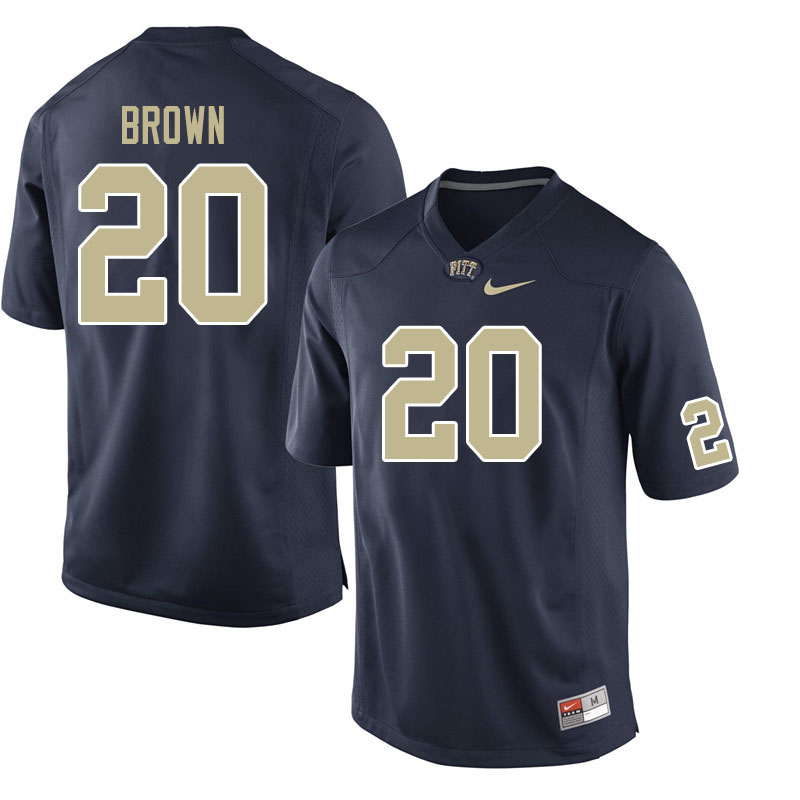 Men #20 Paris Brown Pitt Panthers College Football Jerseys Sale-Navy